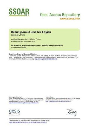 Bildungsarmut und ihre Folgen