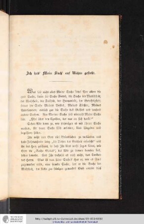 Ich hab' Mein Sach' auf Nichts gestellt