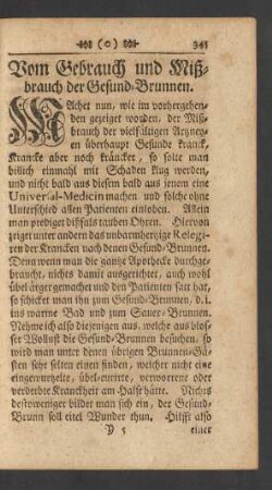 Vom Gebrauch und Mißbrauch der Gesund-Brunnen