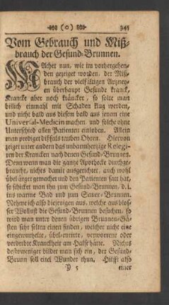 Vom Gebrauch und Mißbrauch der Gesund-Brunnen