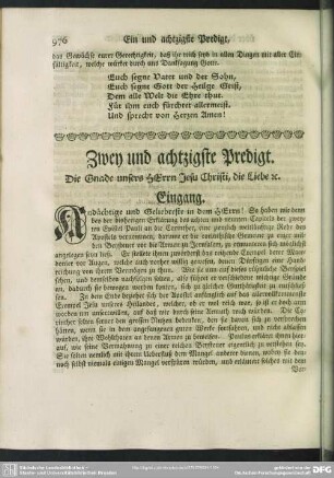 Zwey und achtzigste Predigt