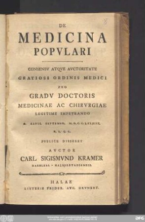 De Medicina Popvlari