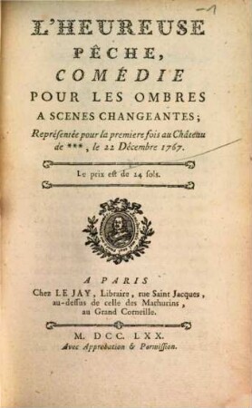 L' heureuse pêche : comédie
