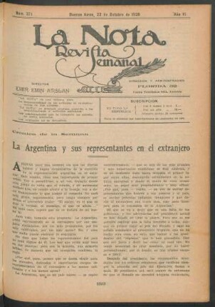 Crónica de la semana : La Argentina y sus representantes en el extranjero