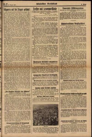 Zweite Ausgabe vom Montag, den 22. April 1940.