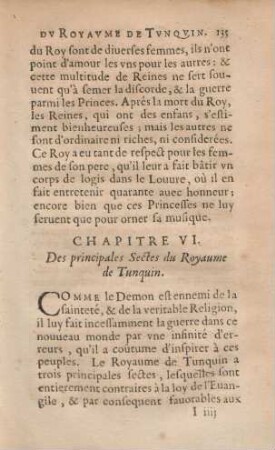 Chapite VI. Des principales Sectes de Royaume de Tunquin