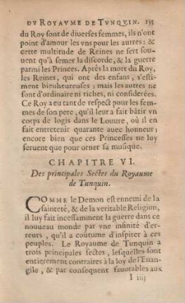 Chapite VI. Des principales Sectes de Royaume de Tunquin