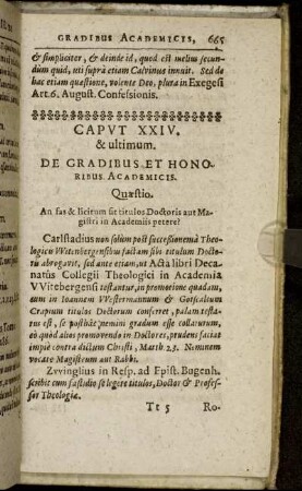 Caput XXIV. & ultimum. De Gradibus Et Honoribus Academicis.
