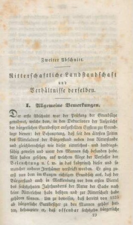 Zweiter Abschnitt: Ritterschaftliche Landstandschaft und Verhältnisse derselben