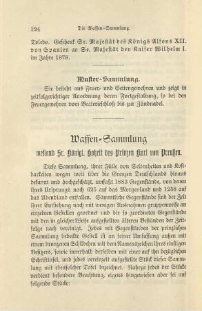 Waffen-Sammlung weiland Sr. Königl. Hoheit des Prinzen Karl von Preußen