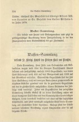Waffen-Sammlung weiland Sr. Königl. Hoheit des Prinzen Karl von Preußen