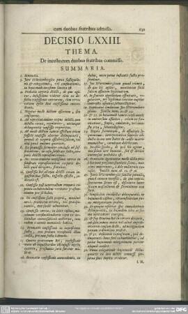 Decisio LXXIII. De incestu cum duobus fratribus commisso