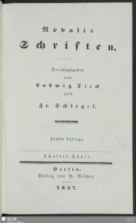 2: Novalis Schriften