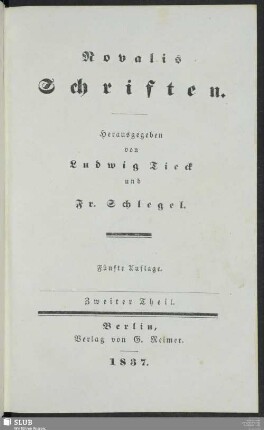 2: Novalis Schriften