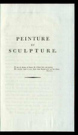 Peinture Et Sculpture.
