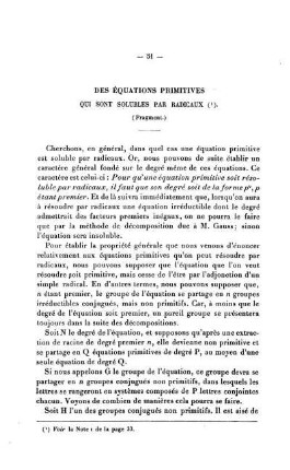 Des équations primitives.