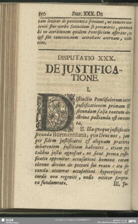 Disputatio XXX. De Iustificatione