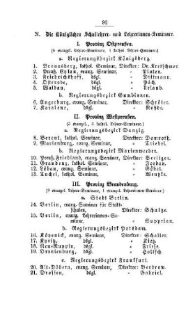 Die Königlichen Schullehrer- und Lehrerinnen-Seminare