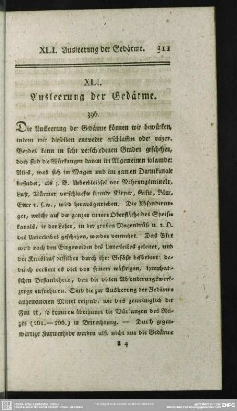 XLI. Ausleerung der Gedärme