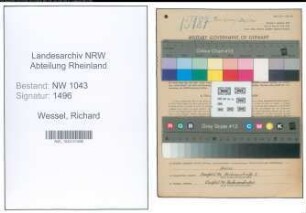 Entnazifizierung Richard Wessel , geb. 13.03.1886 (Vermessungsbeamter)