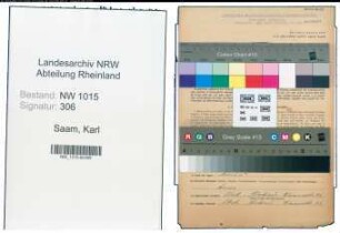 Entnazifizierung Karl Saam , geb. 30.04.1901 (Arbeiter)