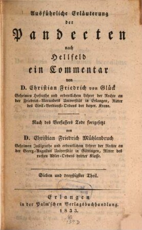 Versuch einer ausführlichen Erläuterung der Pandecten nach Hellfeld : ein Commentar für meine Zuhörer, 37