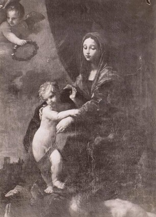 Thronende Maria mit drei Heiligen