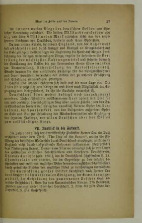 VII. Ausblick in die Zukunft