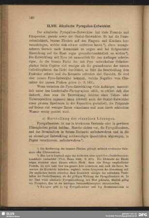 XLVIII. Alkalische Pyrogallus-Entwickler