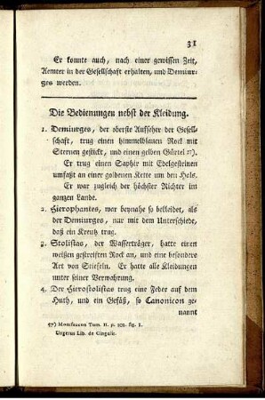 Die Bedienungen nebst der Kleidung.