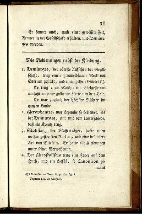 Die Bedienungen nebst der Kleidung.