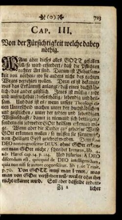 Cap. III. Von der Fürsichtigkeit welche dabey nöthig.