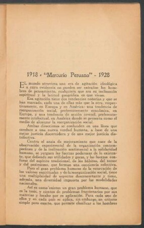 1918 - "Mercurio peruano" - 1928