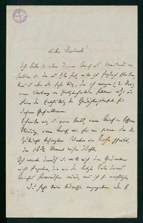 Brief vom 1. Dezember 1873