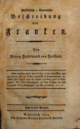 Phisikalisch-ökonomische Beschreibung von Franken, 2