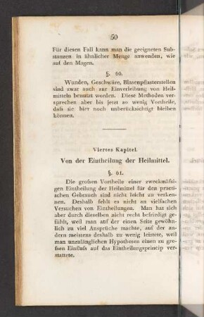 Viertes Kapitel. Von der Eintheilung der Heilmittel.