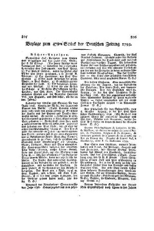 Beylage zum 47ten Stück der Deutschen Zeitung 1795