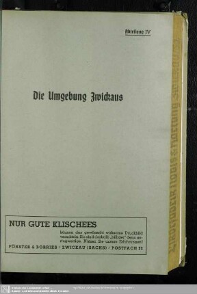 Abteilung IV. Die Umgebung Zwickaus
