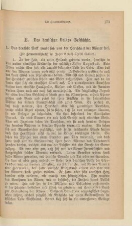 E. Des deutschen Volkes Geschichte