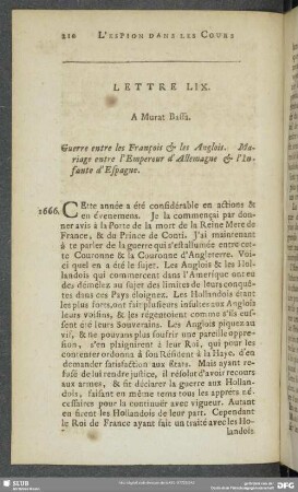 Lettre LIX. A Murat Bassa
