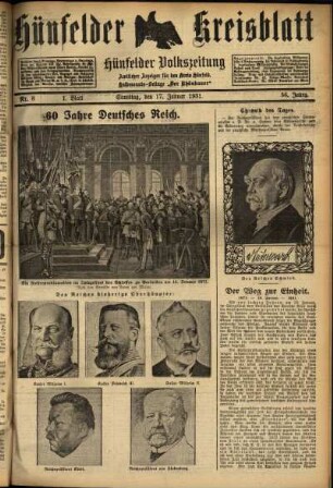 Erste Ausgabe vom Samstag, den 17. Januar 1931.
