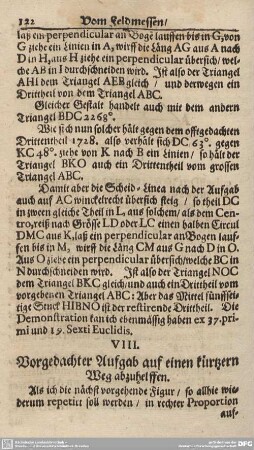 VIII. Vorgedachter Aufgab auf einen kürtzern Weg abzuhelffen.