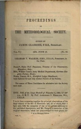Proceedings of the Meteorological Society, 5. 1870, Nr. 50 = 15. Juni