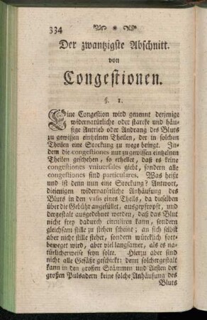 Der zwanzigste Abschnitt. von Congestionen