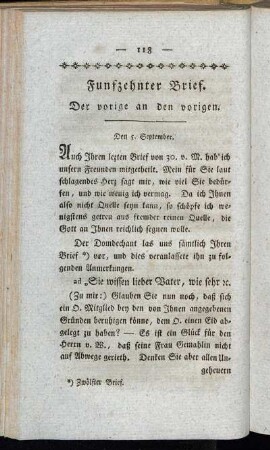 Funfzehnter Brief. Der vorige an den vorigen