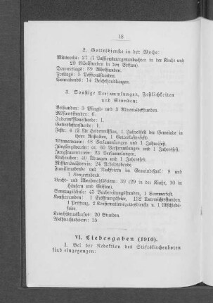 VI. Liebesgaben (1910).