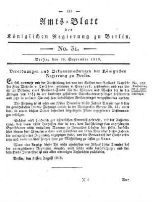 No. 31, 15. September 1819
