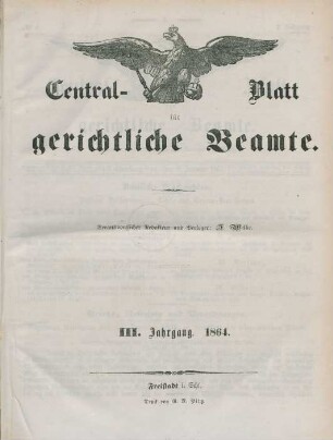 3.1864: Central-Blatt für gerichtliche Beamte
