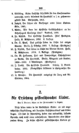 Die Erziehung geistesschwacher Kinder