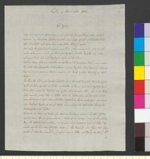 Brief von Zieten-Liberati, August Karl Friedrich Daniel von an Goethe, Johann Wolfgang von